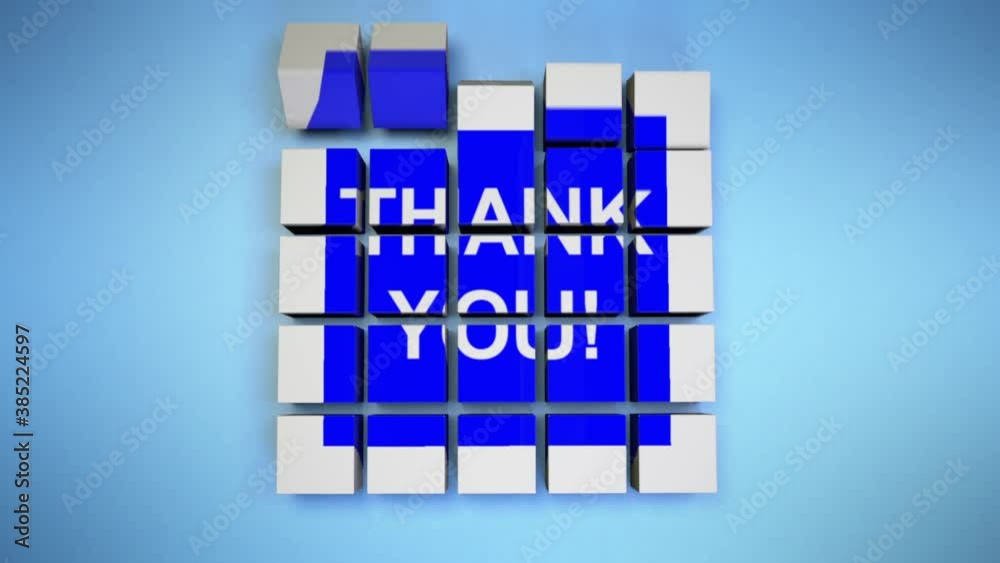 Thank you text banner outro. Thank you title reveal.
