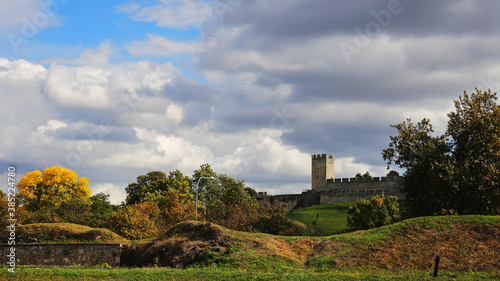 Walls of Kalemegdan fortress in Belgrade Serbia