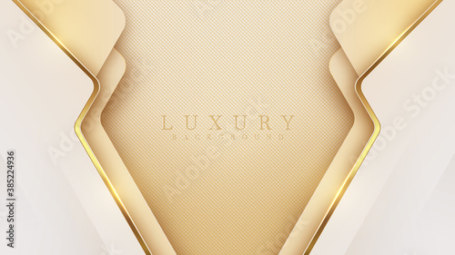 Luxury light yellow pastel abstract background combine with golden lines element, Illustration from vector about modern template deluxe design.