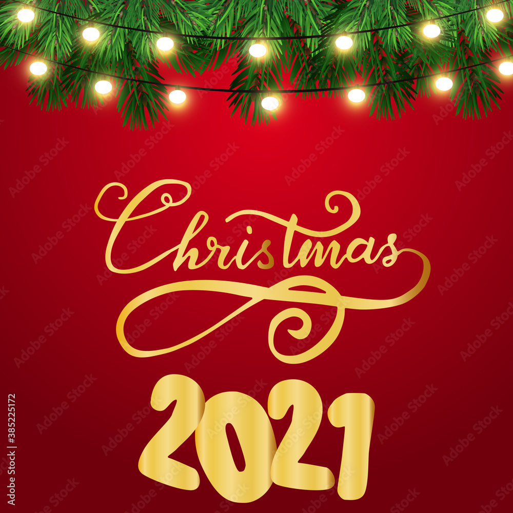 Christmas, New Year illustration. Greeting card. For web design, print, vector.