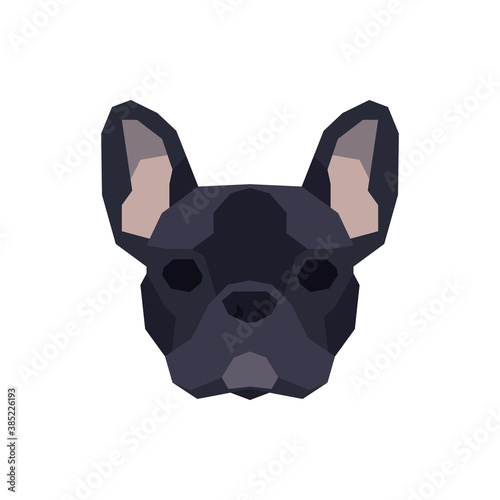 Low poly French Bulldog head. Vector illustration © Voidentir