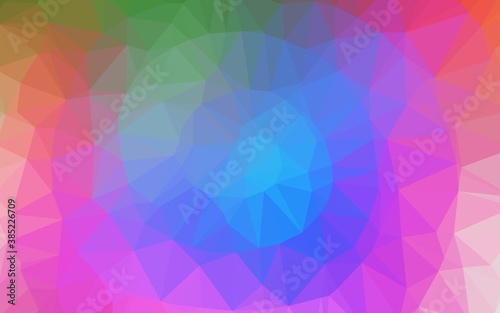 Light Multicolor  Rainbow vector shining triangular pattern.