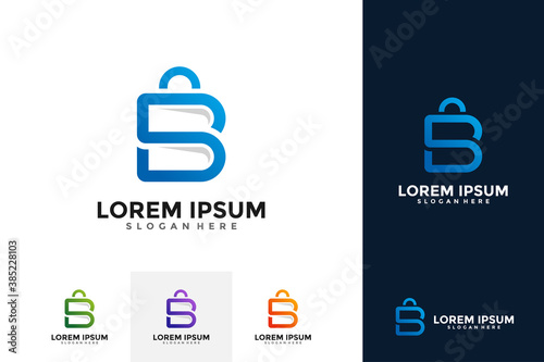 Letter S / B for modern bag logo template design concept. Suitcase logo vector.