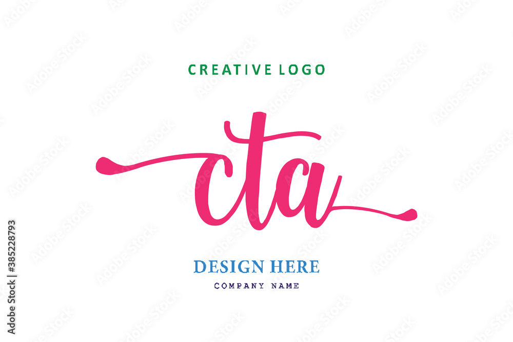 simple CTA letter arrangement logo is easy to understand, simple and authoritative