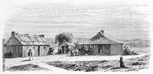 Fotomural Y�ring carriage station in vast isolated Yarra barren valley, Victoria state, Australia