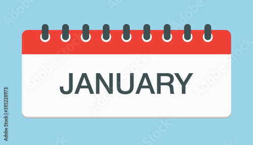 Vector icon day calendar, winter month January