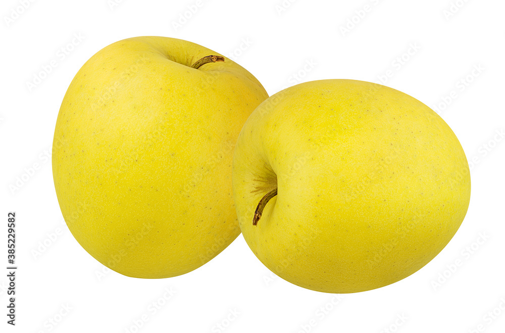 Fresh yellow apple isolated on white background with clipping path Fresh yellow apple isolated on white background with clipping path