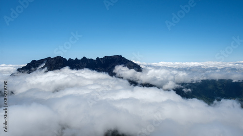 View on the mountains above the clouds
