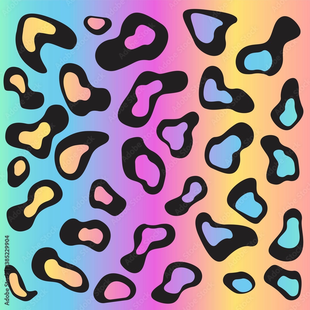 Leopard rainbow abstract skin vector background.