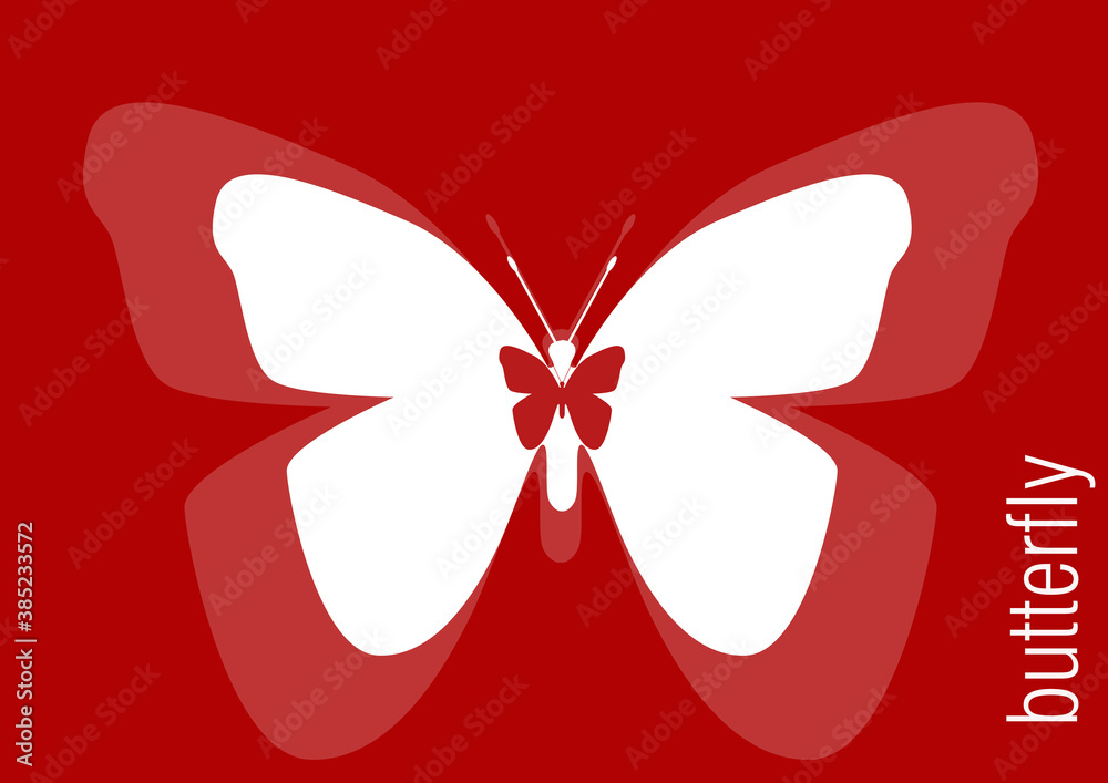 Simple butterfly background red colour Simple butterfly background red colour