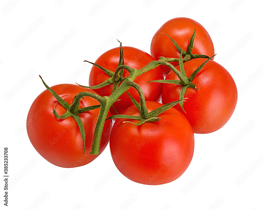 Fresh tomato isolated on white background with clipping path