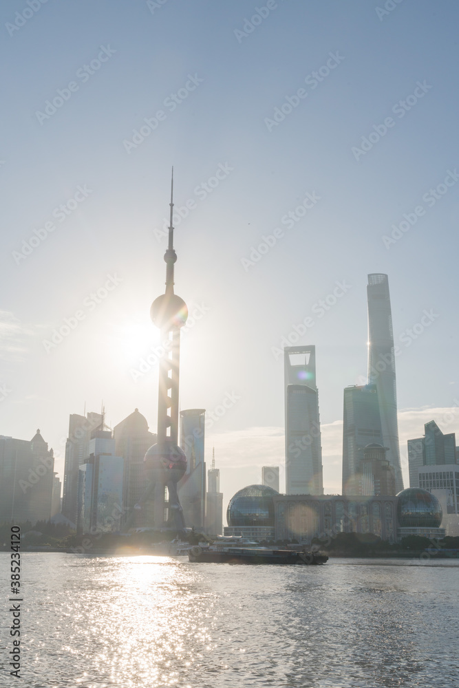 Fototapeta premium ShangHai city skyline at sunrise