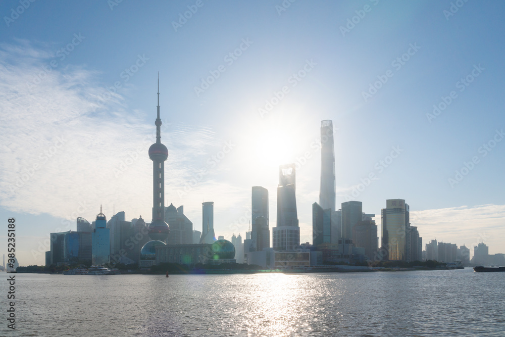 Fototapeta premium ShangHai city skyline at sunrise