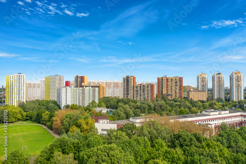 Aerial view of residential buildings in the city of Khimki and the outskirts of Moscow © Konstantin