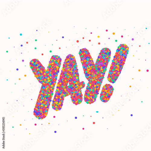 Yay. Vector lettering icon.