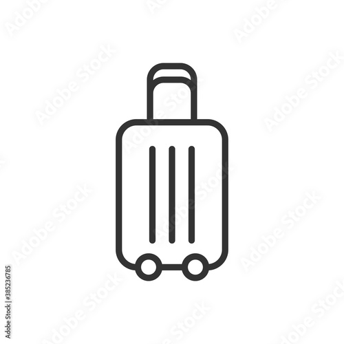Luggage, travel baggage vector outline icon on white