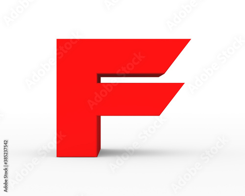 Letter F - red futuristic 3d font standing isolated on white background Free Download Letter F - red futuristic 3d font standing isolated on white background - GFXLoad