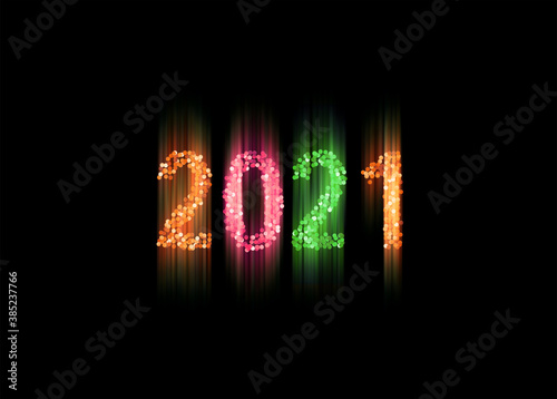 2020 numbers picture on black  background