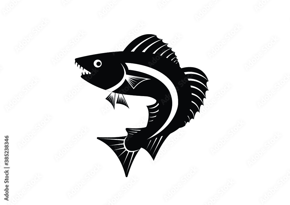 Obraz premium hungry fish vector