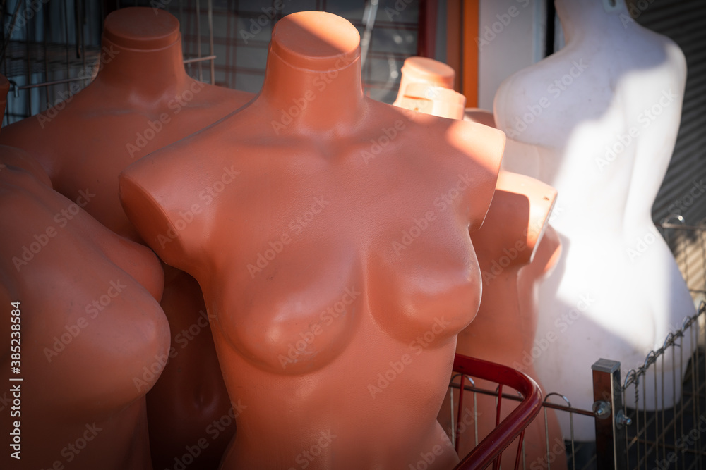 Ταπετσαρία Set of female mannequins for clothes on the street
