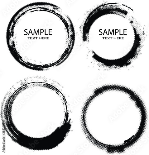 Circle Brush Stroke Border Frame . Grunge Element for your Design .