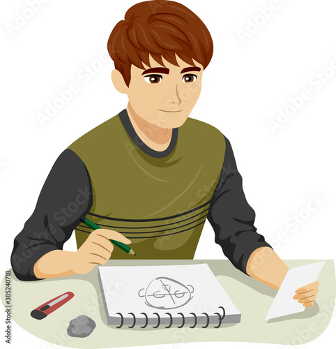 Teen Boy Sketch Portrait Pi...