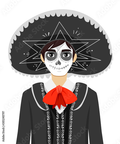 Teen Boy Sugar Skull Costum...