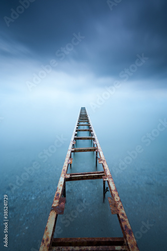 blue minimalism art around a pier at Sant-Margherita di liguria