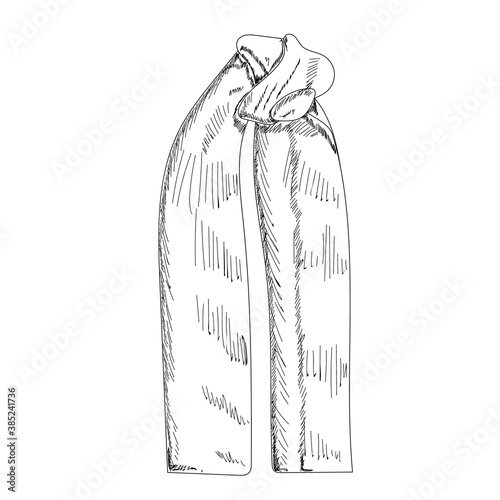 vector, isolated, sketch with lines scarf