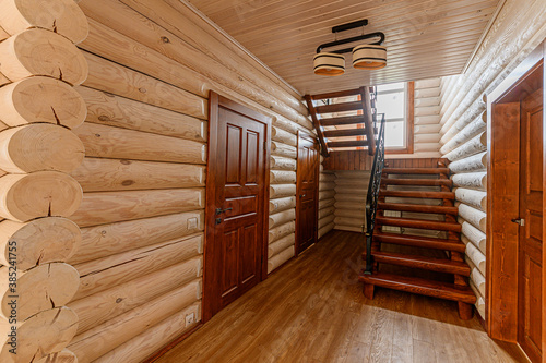 Russia  Moscow- April 15  2020  interior room apartment modern bright cozy atmosphere. general cleaning  home decoration  preparation of house for sale  wooden country house