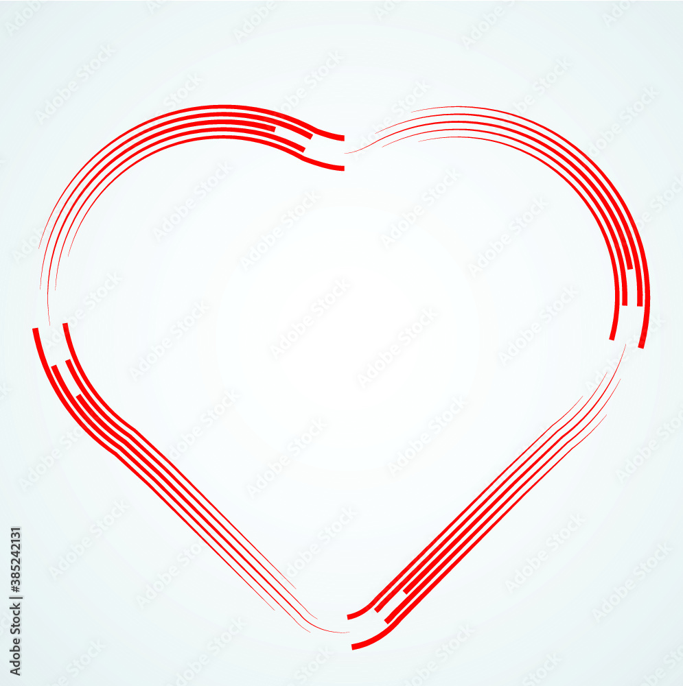 Fototapeta premium striped vector heart