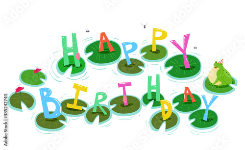 Frog Pond Happy Birthday Illustration