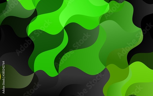 Light Green vector background with liquid shapes.