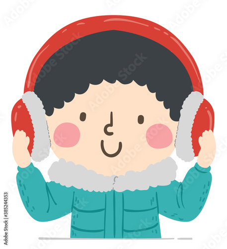 Kid Boy Wear Ear Muffs Wint...