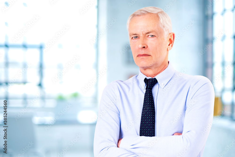 Senior businessman portrait while standing in the office Senior businessman portrait while standing in the office