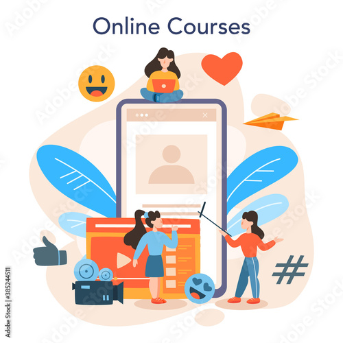 Video blogger online service or platform. Share video content