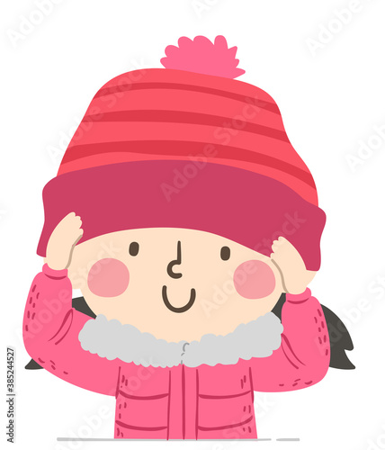 Kid Girl Wear Beanie Bonnet...