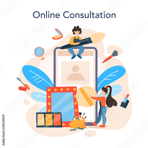 Visagiste online service or platform. Beauty center service concept