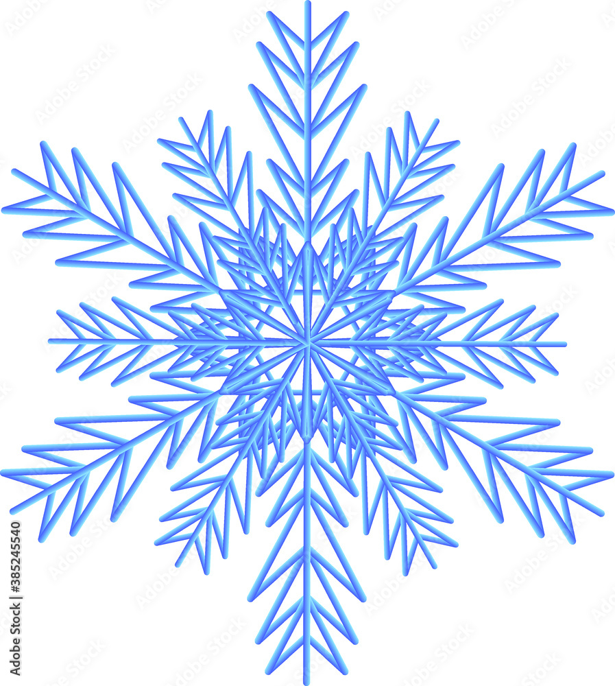 winter Snowflake isolated on white background. Vector illustration.