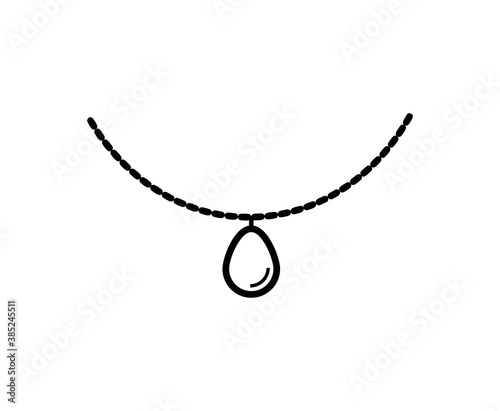 simple necklace icon with line style vector isolated