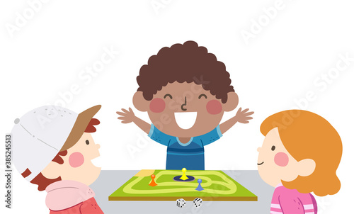 Kids Boy Happy Win Board Ga...