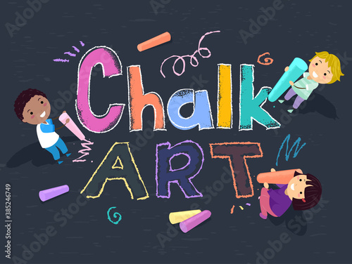 Stickman Kids Chalk Art Let...