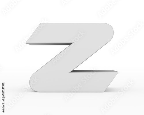 Free Download Letter Z - white gray futuristic 3d font standing isolated on white background - GFXLoad