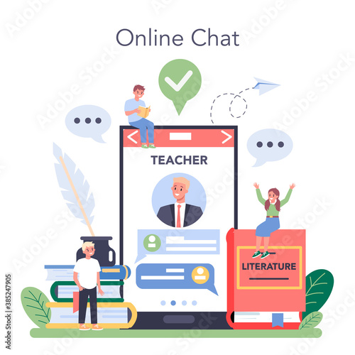 Literature school subject online service or platform. Study ancient