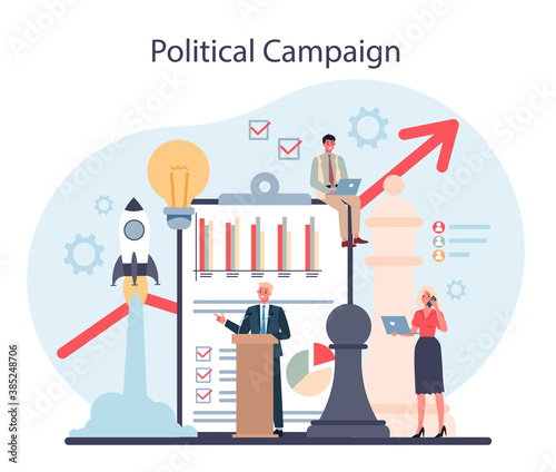 Politician concept. Political compaign. Idea of election and governement.