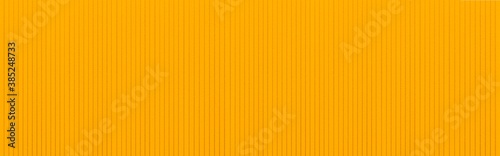 Panorama of Yellow plastic wall with stripes texture and background