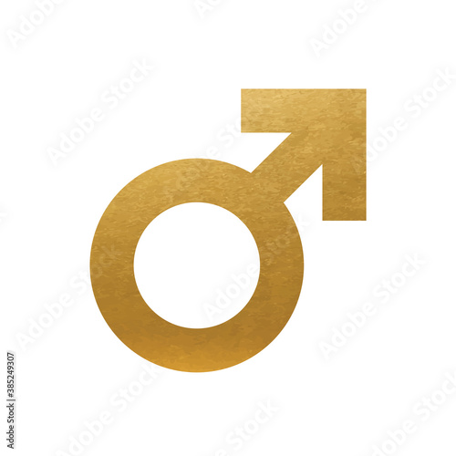 Golden Man Symbol. Male Sign. Vector Icon.