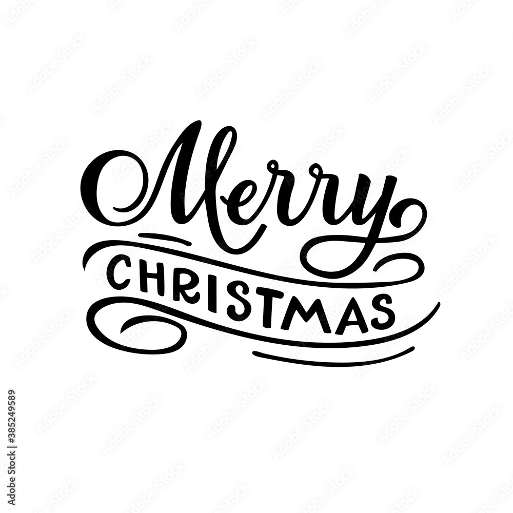 Merry Christmas for Happy holidays greeting card. Vector Lettering celebration logo. Typography for winter holidays. Calligraphic poster on white background.Postcard motive Merry Christmas for Happy holidays greeting card. Vector Lettering celebration logo. Typography for winter holidays. Calligraphic poster on white background.Postcard motive