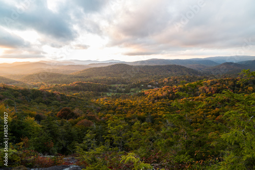 Amazing Autumn Mountain views from Flat Rock  Linville  NC