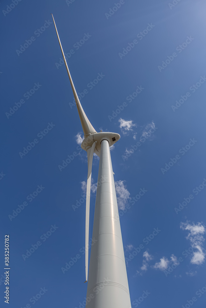 Detailed close up view of a wind turbines; generator, rotor and blade view Detailed close up view of a wind turbines; generator, rotor and blade view